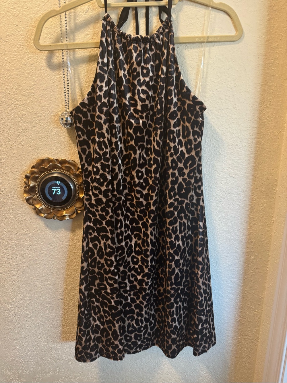 Target Leopard Print Halter Mini Dress - Brown & Black